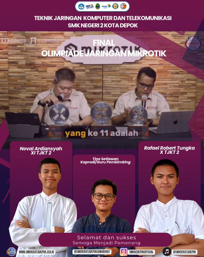 SMKN 2 Depok Raih Tiket Final Olimpiade Jaringan Mikrotik 2025 Lewat Tim TJKT