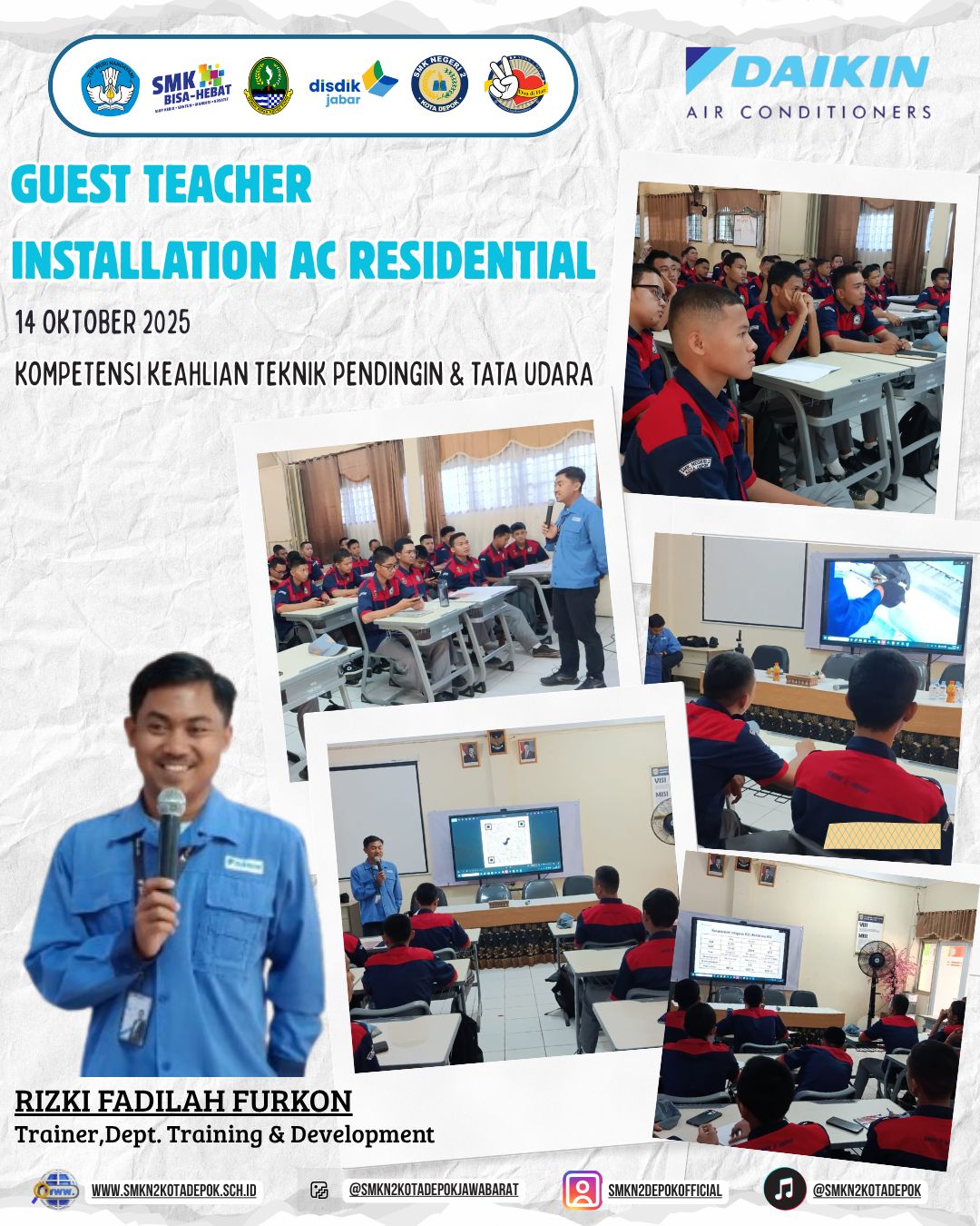 Guest Teacher dari PT. Daikin Untuk Kompetensi Keahlian TPTU - SMKN 2 DEPOK
