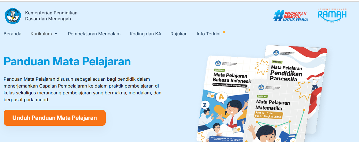 Dalam rangka mempermudah guru dalam menerapkan pembelajaran mendalam -  Panduan Mata Pelajaran 
