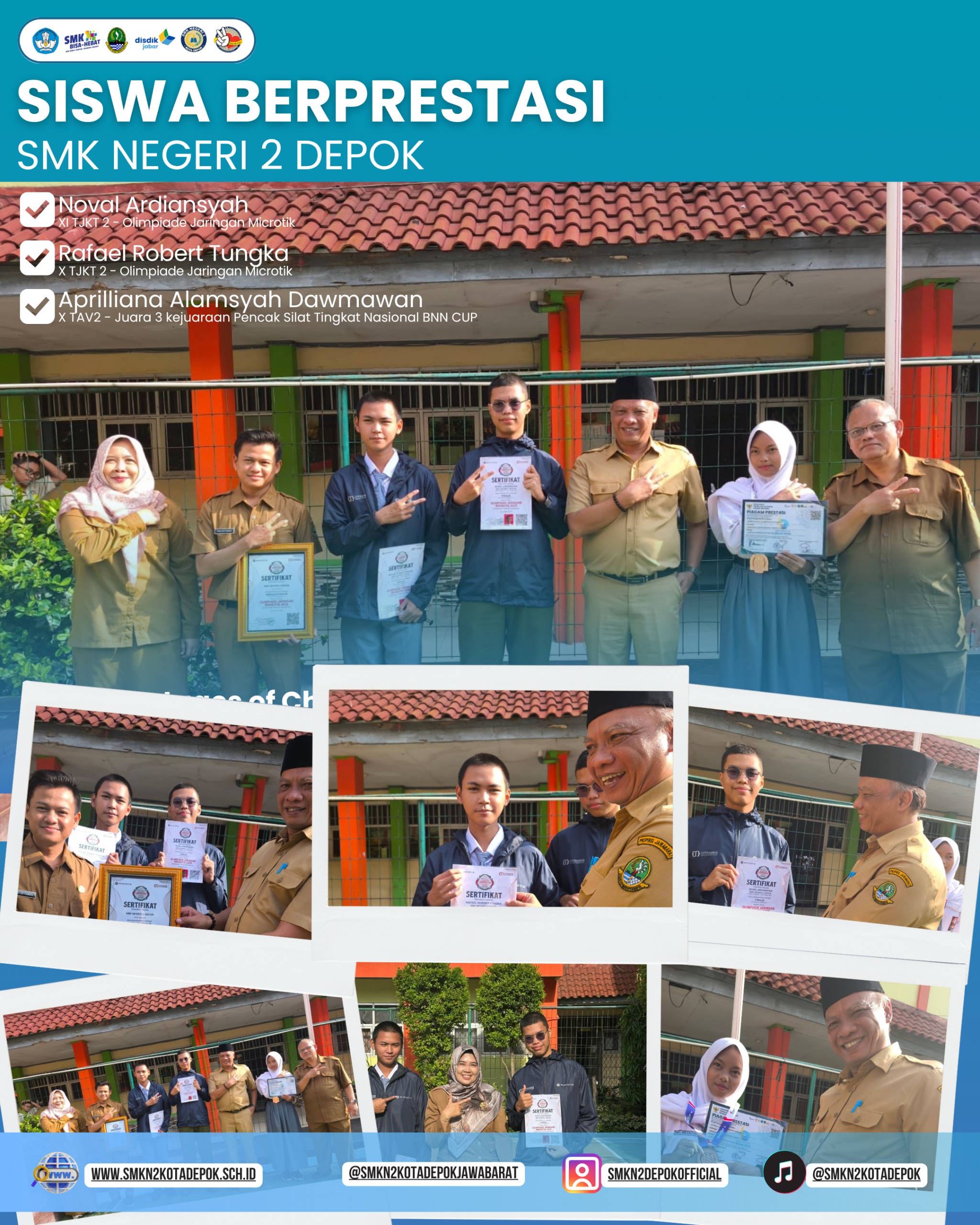 Prestasi Olimpiade Jaringan Mikrotik Nasional dan Juara 3 Kejuaraan Pencak Silat Tingkat Nasional BNN CUP