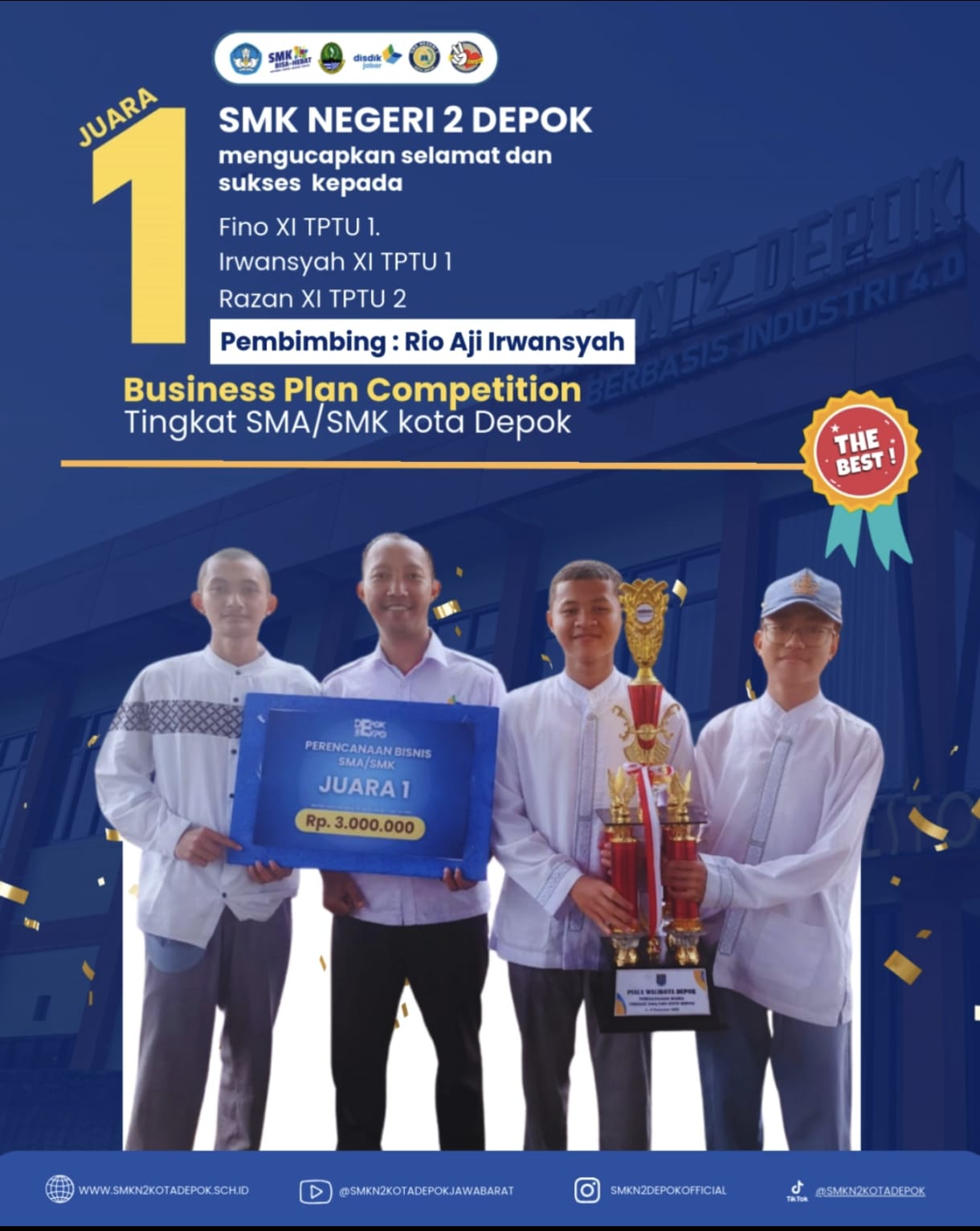 Juara 1 Lomba Business Plan Competition Tingkat SMA/SMK Kota Depok