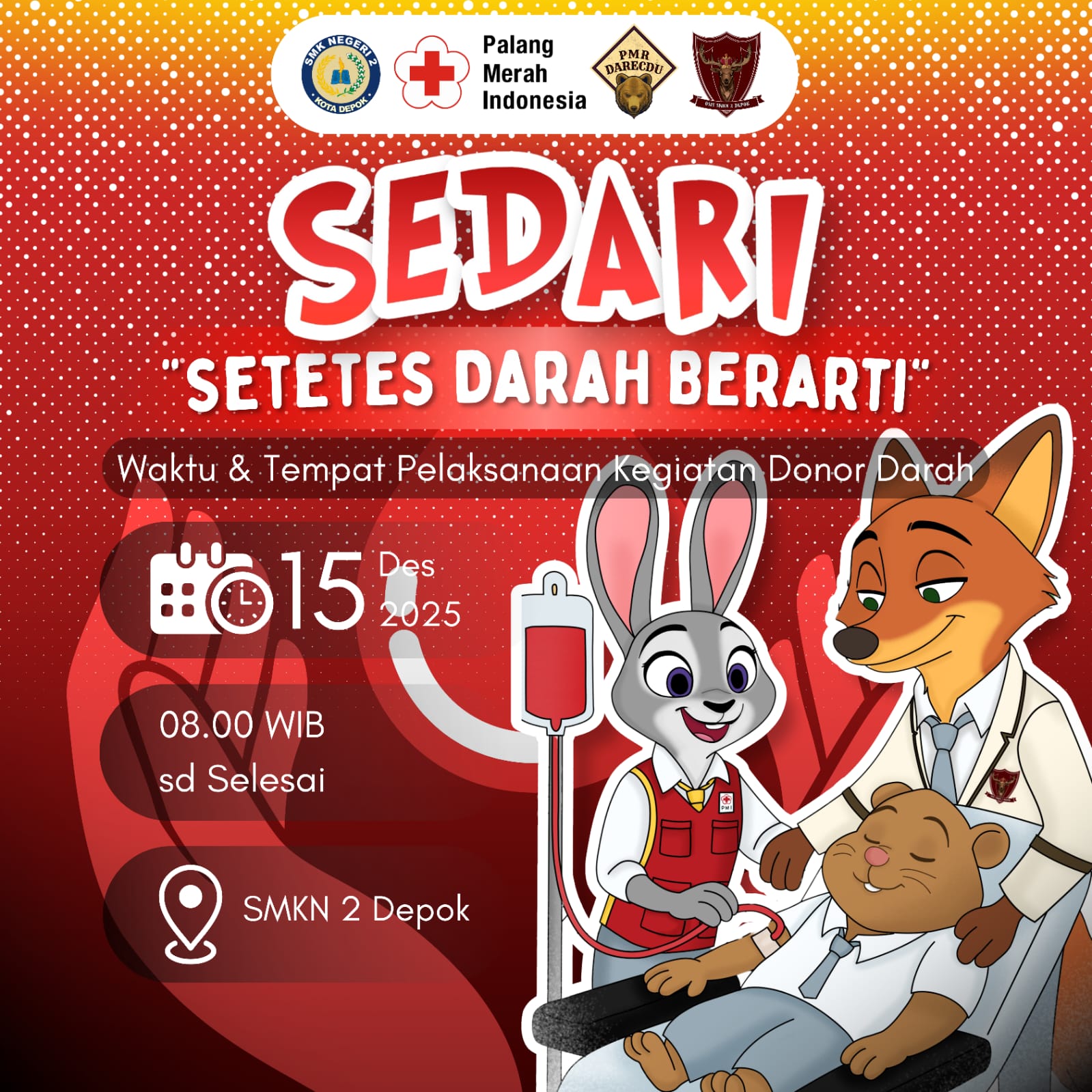 Setetes Darah Berati ( SEDARI ) - Donor Darah SMKN 2 Depok