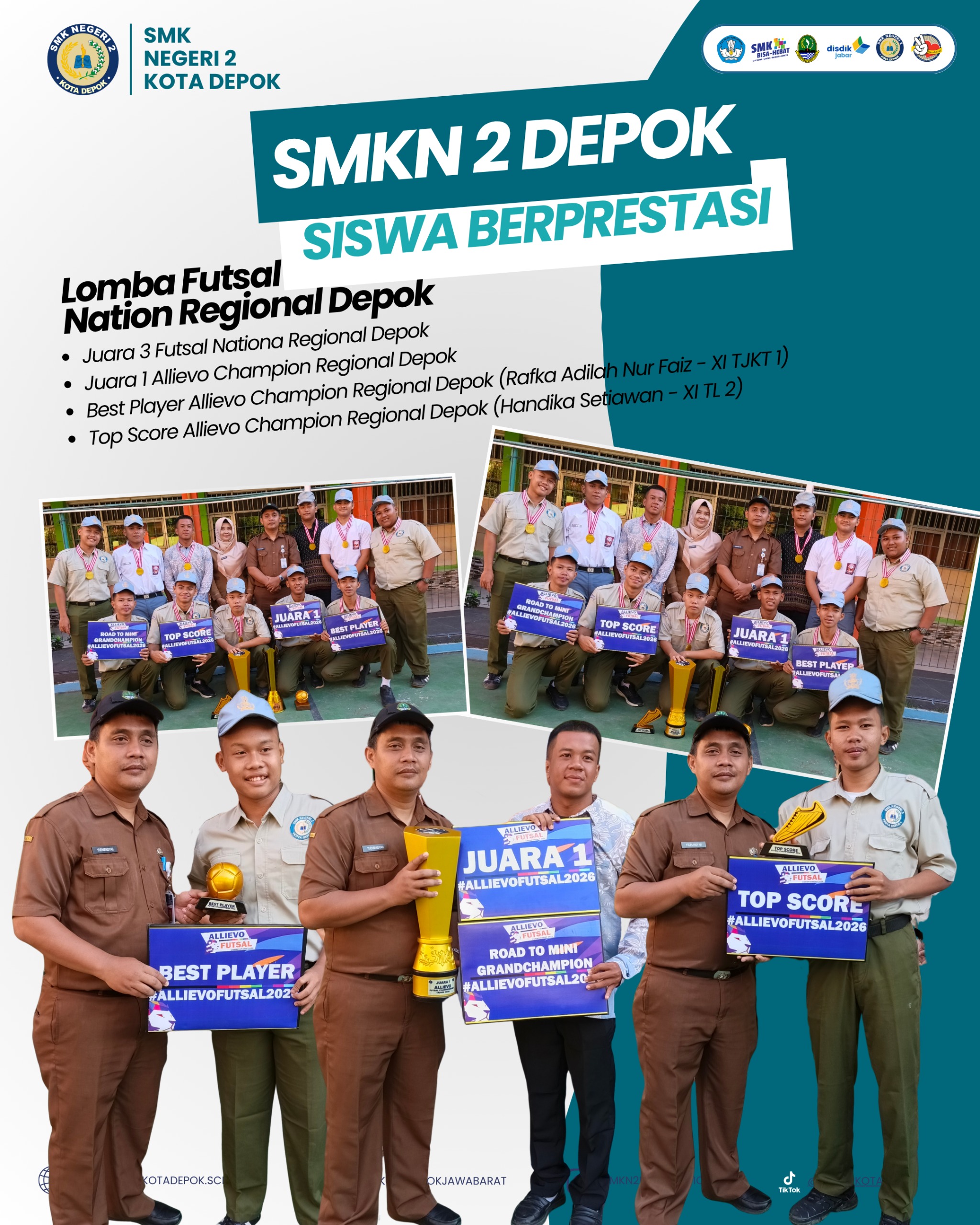 SMKN 2 Depok Raih Prestasi Gemilang di Lomba Futsal Nation Regional Depok
