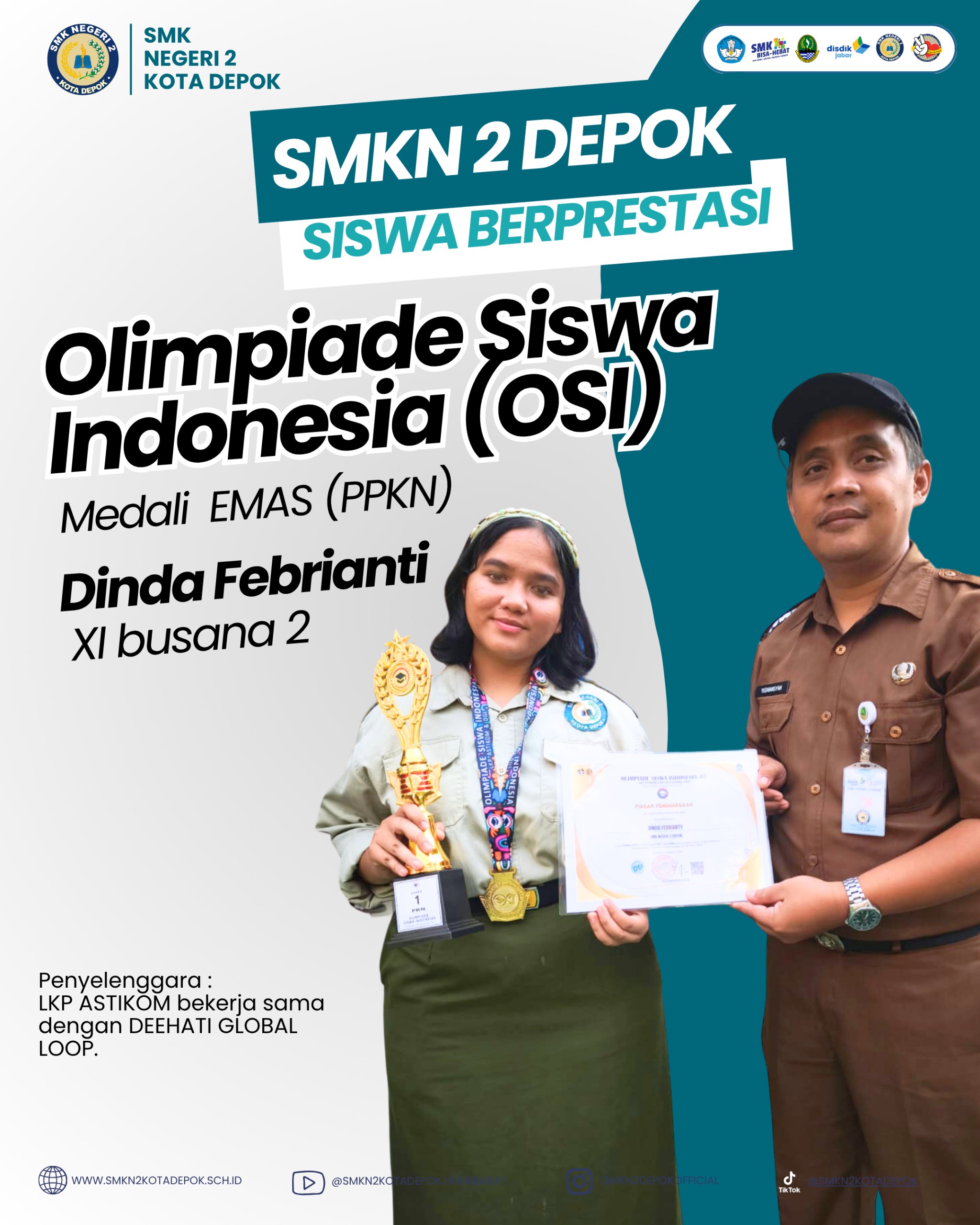 Siswi SMKN 2 Depok Raih Medali Emas Olimpiade Siswa Indonesia (OSI)