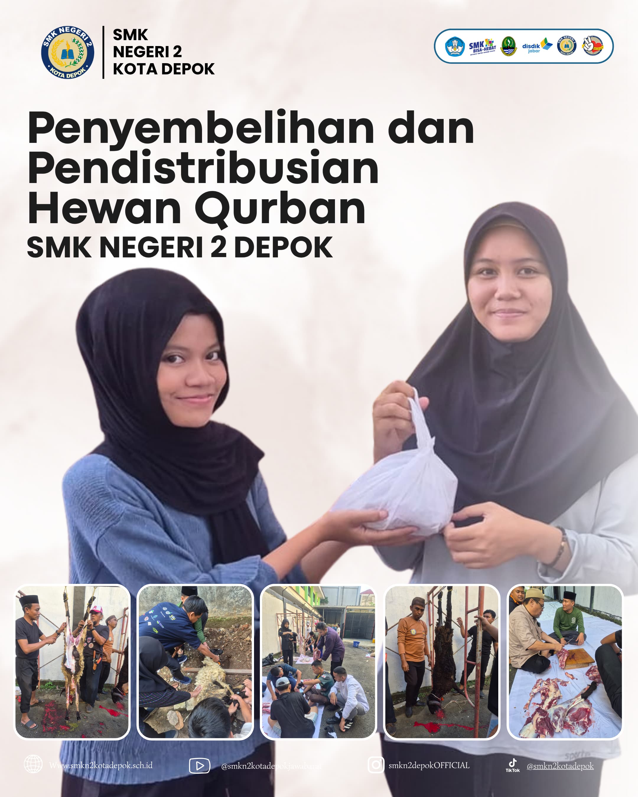 Penyembelihan dan Distribusi Hewan Qurban SMK Negeri 2 Kota Depok