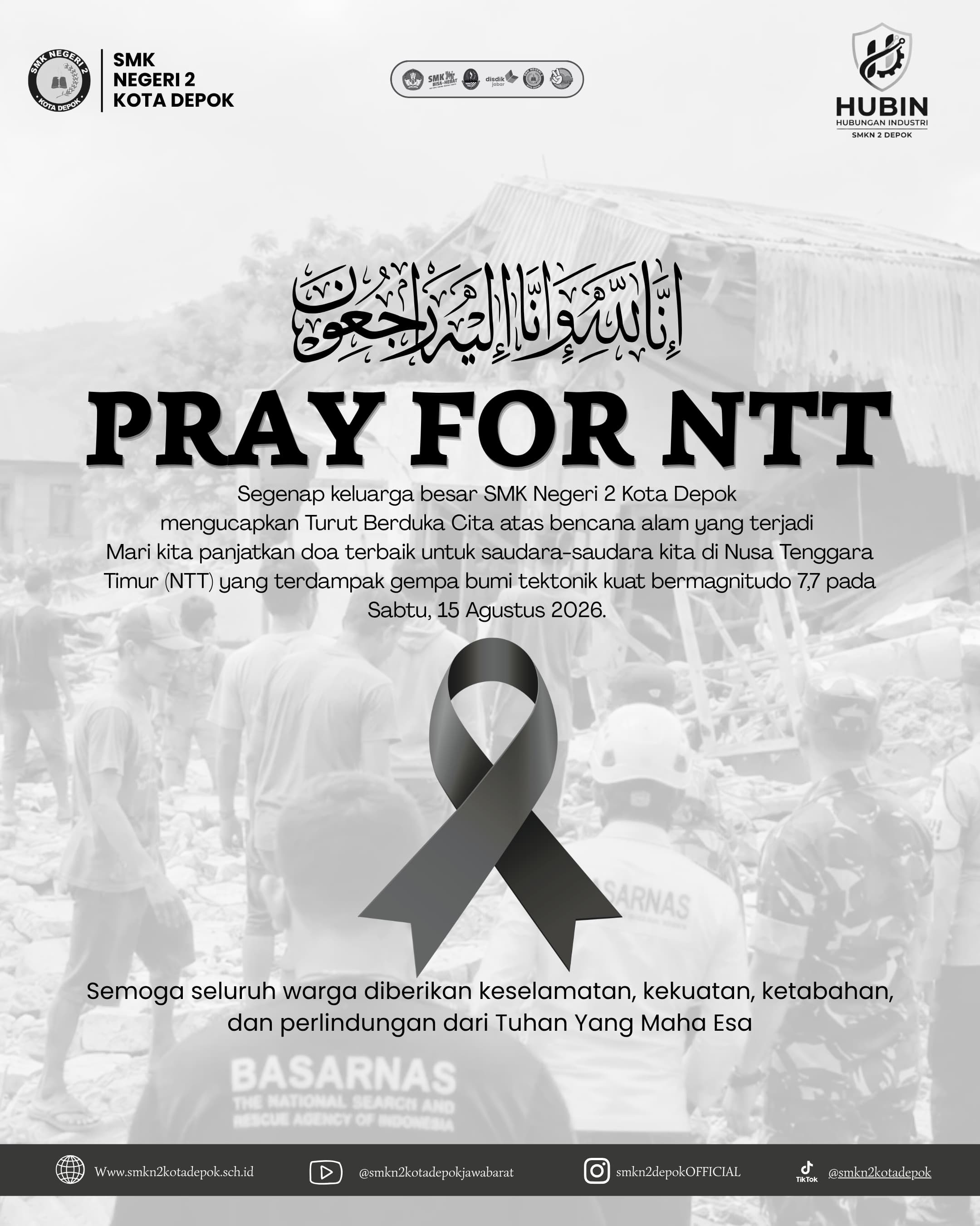 SMKN 2 Depok Sampaikan Duka dan Doa untuk Masyarakat Terdampak Gempa Flores, NTT