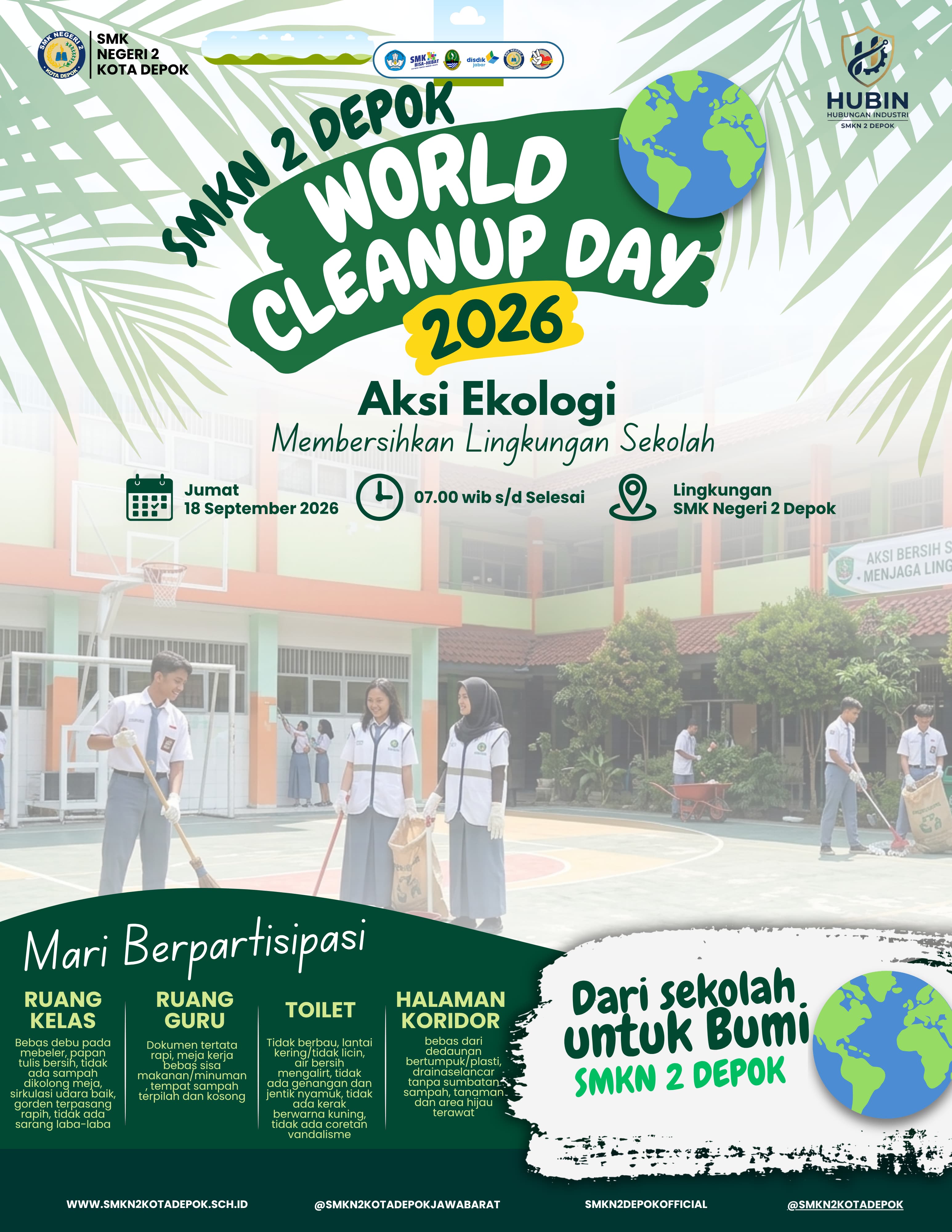 SMKN 2 Depok Gelar Aksi Ekologi World Cleanup Day 2026