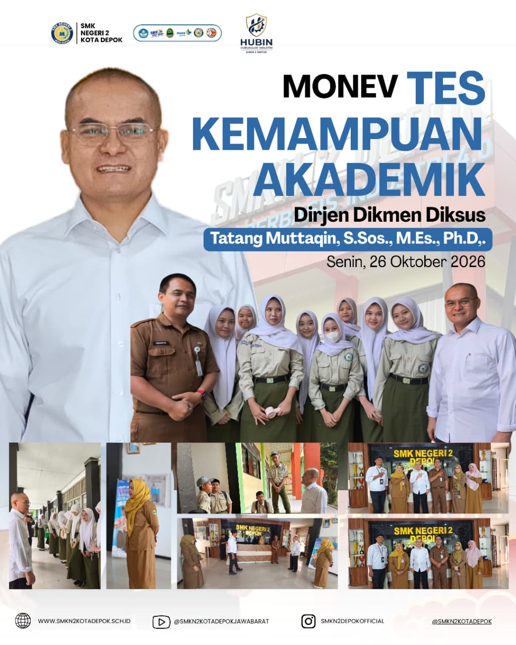 SMK Negeri 2 Kota Depok Terima Kunjungan Monev Tes Kemampuan Akademik dari Dirjen Dikmen Diksus