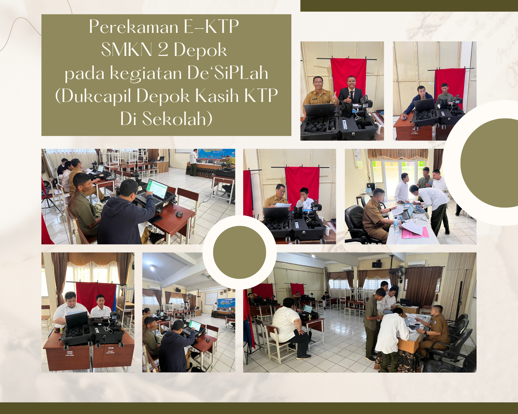 Perekaman E-KTP SMKN 2 Depok pada kegiatan De‘SiPLah (Dukcapil Depok Kasih KTP Di Sekolah)